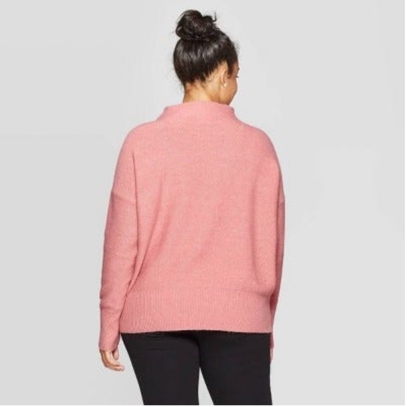 Ava & Viv Mock Neck Knit Sweater Dusty Rose - Picture 2 of 13